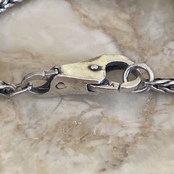 Trollbeads Sterling Silver Bracelet with Lock of Wisdom & Pandora Charm - Picture 5 of 8